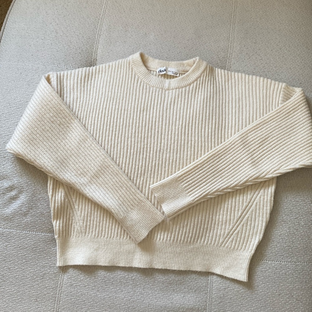 ELODIE crewneck cream sweater